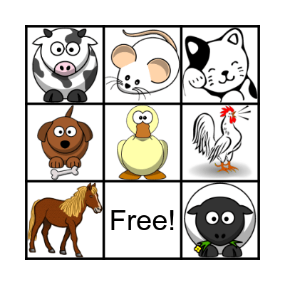 ANIMAL BINGO Card