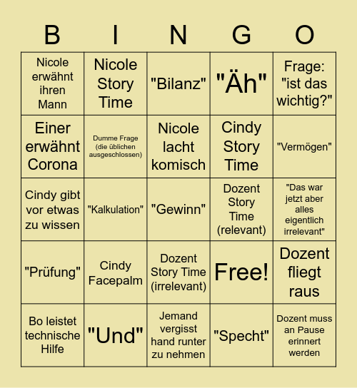 Teil III Bingo Card