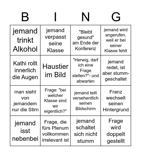 Landwied-Konferenz Bingo Card