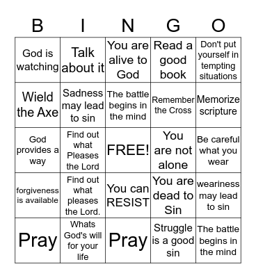 With Him I can  Bingo Card