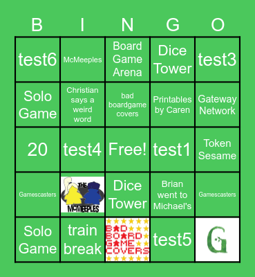 Super Board Sunday Bingo Card