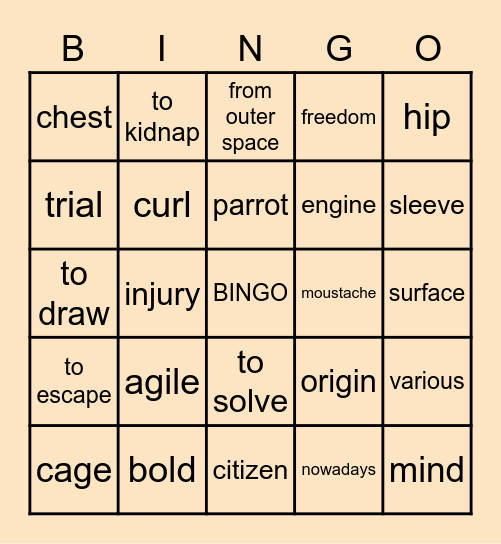 woordenlijst B file 4 Bingo Card