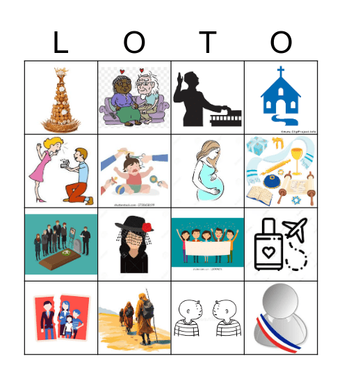 les rites de pasage Bingo Card