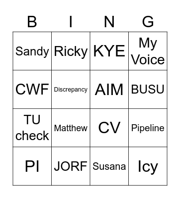 TAG 的日常 Bingo Card