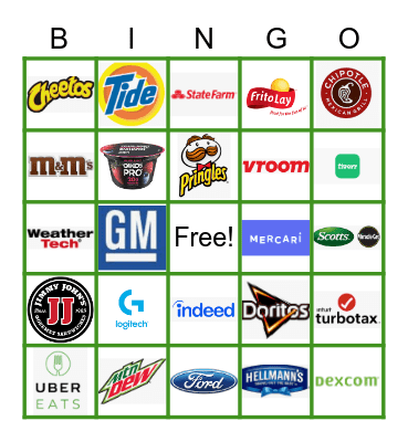 SUPERBOWL LV 2021 Bingo Card