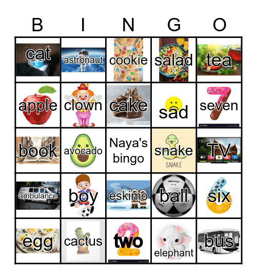 Naya's bingo Card