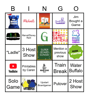 Super Board Sunday Bingo Card