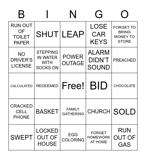 ASLdeafined.com (Frustrations / Verb-18 / Easter) Bingo Card