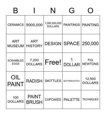 ASLdeafined.com (Art / Money-7 / Food-9) Bingo Card