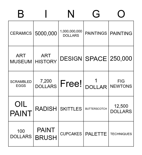 ASLdeafined.com (Art / Money-7 / Food-9) Bingo Card