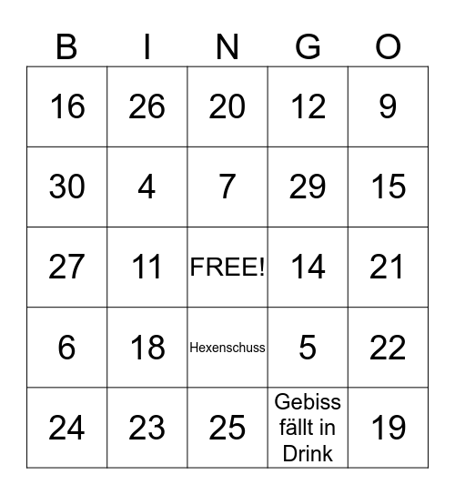 Binge-go Bingo Card