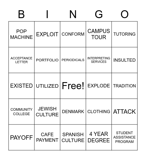 ASLdeafined.com (Educational terms-4 / Verb-20 / World cultures) Bingo Card