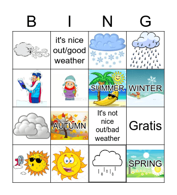 WEATHER Bingo Card