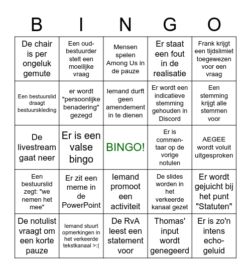 Interim-ALV Bingo Card