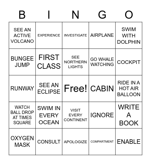 ASLdeafined.com (Bucket list / Airplane / Verb review-1) Bingo Card