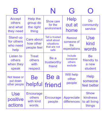 An Each Other's Keeper will Bingo Card