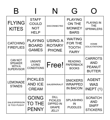 ASLdeafined.com (Backpack through time / Customer complaints / Cravings) Bingo Card