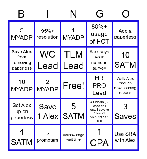 FEBRUARY BINGO Card