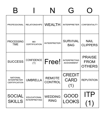 ASLdeafined.com (Interpreter life / Jealousy / Lost & found) Bingo Card