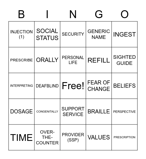 ASLdeafined.com (Pharmacy / Sacrifice / DeafBlind) Bingo Card