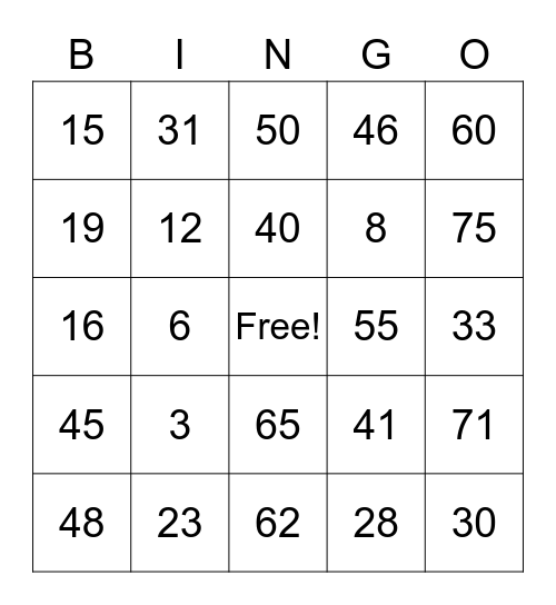 Arnone Family Bingo! Bingo Card
