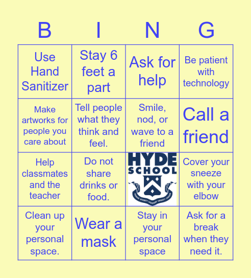 Brother's and Sister's Keeper (virtual/hybrid learning) Bingo Card