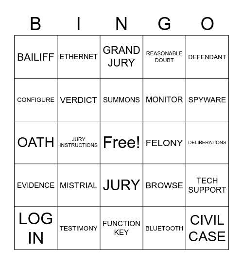 ASLdeafined.com (Jury duty / Tech support) Bingo Card