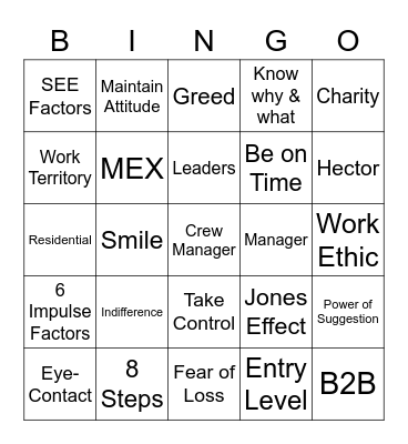 Foundations Bingo Card