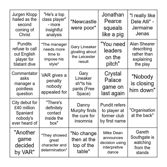 MOTD BINGO Card