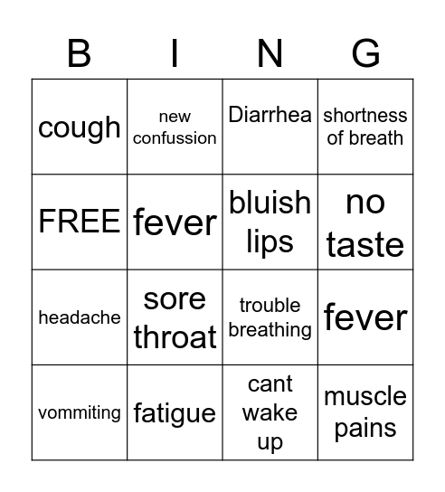 covid bingo Card