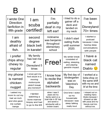 KGD Spring Rush 2021 Bingo Card