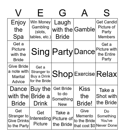 Vegas January 2015 Bingo Card