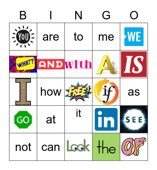 Sight Words Bingo Card