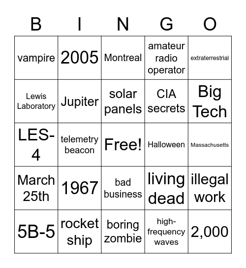 NPR Listening #2 Bingo Card