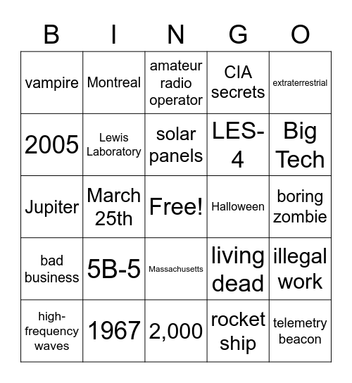 NPR Listening #2 Bingo Card