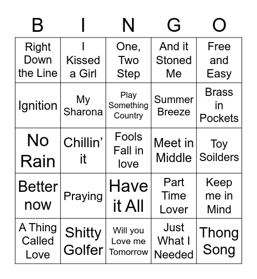 Music Bingo 47 Bingo Card