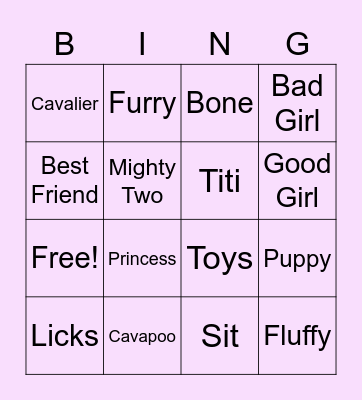 Princess Bingo Card