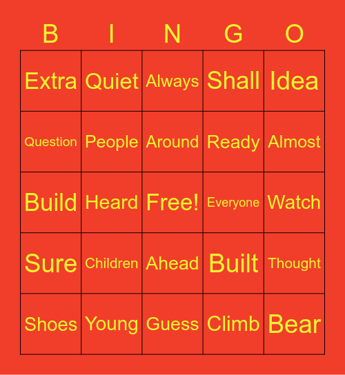 LETTERLAND Bingo Card