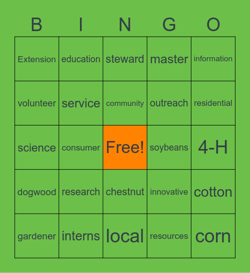 Master Gardener - Day 1 Bingo Card