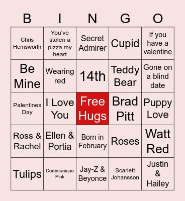 Watt Communique V-Day Bingo Card