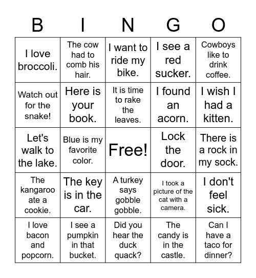 Rhett's Bingo Board! Bingo Card