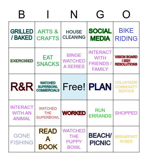 MQI 2021 Bingo Card