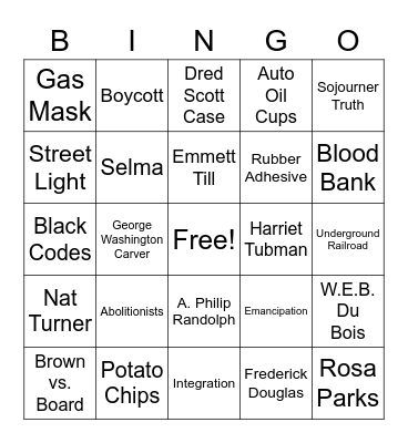BLACK HISTORY Bingo Card