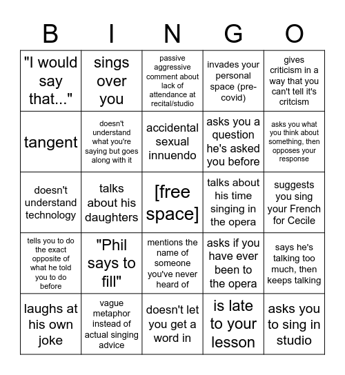 PZ Bingo Card