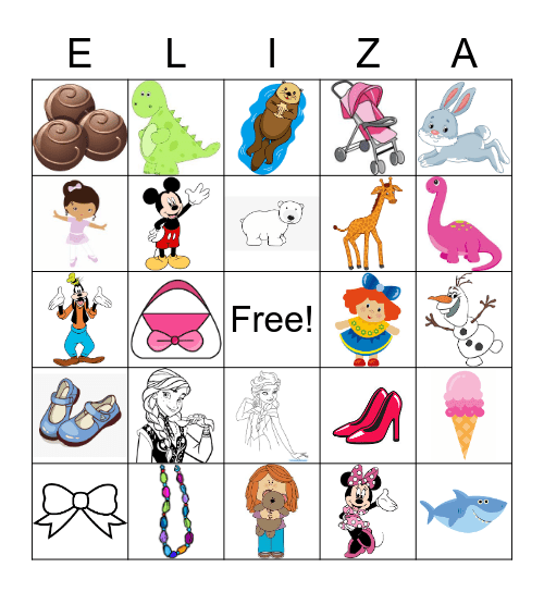 Eliza's Favorite Things Bingo Card