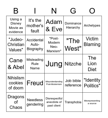 12 More Rules Bingo Card