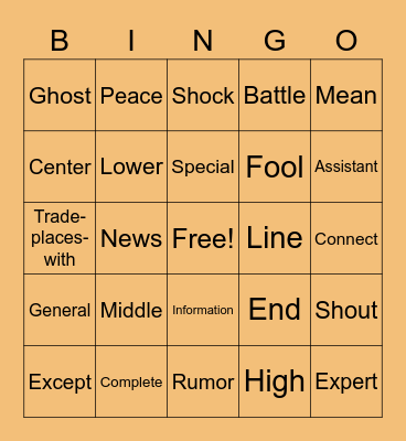 ASL BINGO Ch. 21 ('A.B.C. in ASL' textbook) Bingo Card