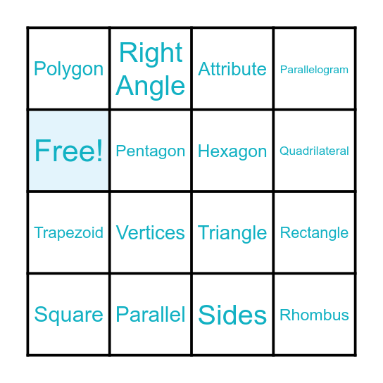 Geometry Review Bingo Card