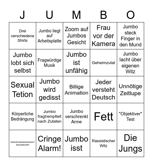 Jumbo-Bingo - Noch fetter! Bingo Card