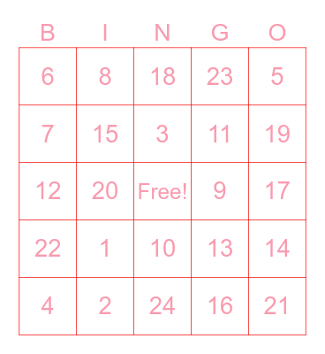 GIRL TALK Bingo Card